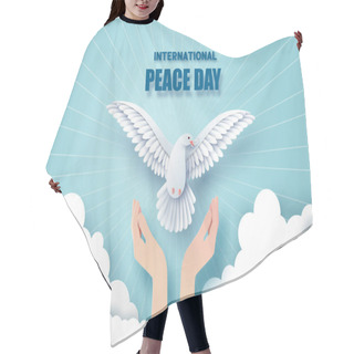 Personality  Paper Cut Of International Peace Day. Hair Cutting Cape