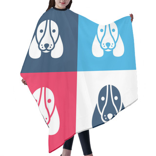Personality  Basset Hound Dog Head Blue And Red Four Color Minimal Icon Set Hair Cutting Cape