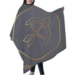 Personality  Archery Golden Line Premium Logo Or Icon Hair Cutting Cape