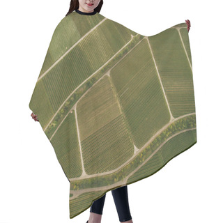 Personality  Bird Eye View Of Green Agricultural Fields, Europe Hair Cutting Cape