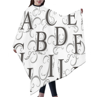 Personality  Set Of Decorative Floral Letters Hair Cutting Cape