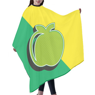 Personality  Apple Green And Yellow Modern 3d Vector Icon Logo Hair Cutting Cape