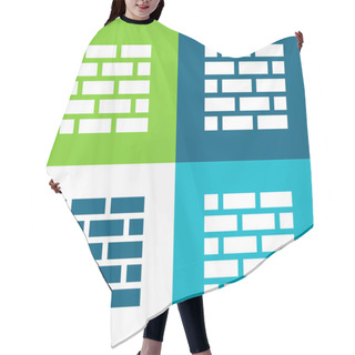 Personality  Brickwall Flat Four Color Minimal Icon Set Hair Cutting Cape
