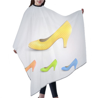 Personality  Elegant Women's Shoe - Vector Icon Hair Cutting Cape