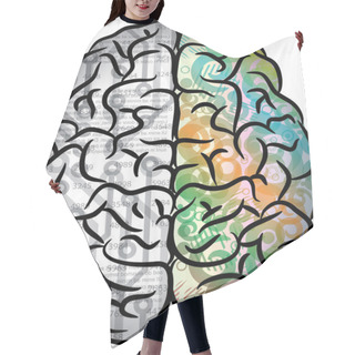 Personality  Human Brain Color Hair Cutting Cape