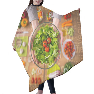 Personality  Healthy Eating Concept Hair Cutting Cape