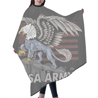 Personality  The Griffin Eagle Has The Body Of A Lion With Large Wings As The Symbol Of The American Army, Vector With Editable Layers Hair Cutting Cape