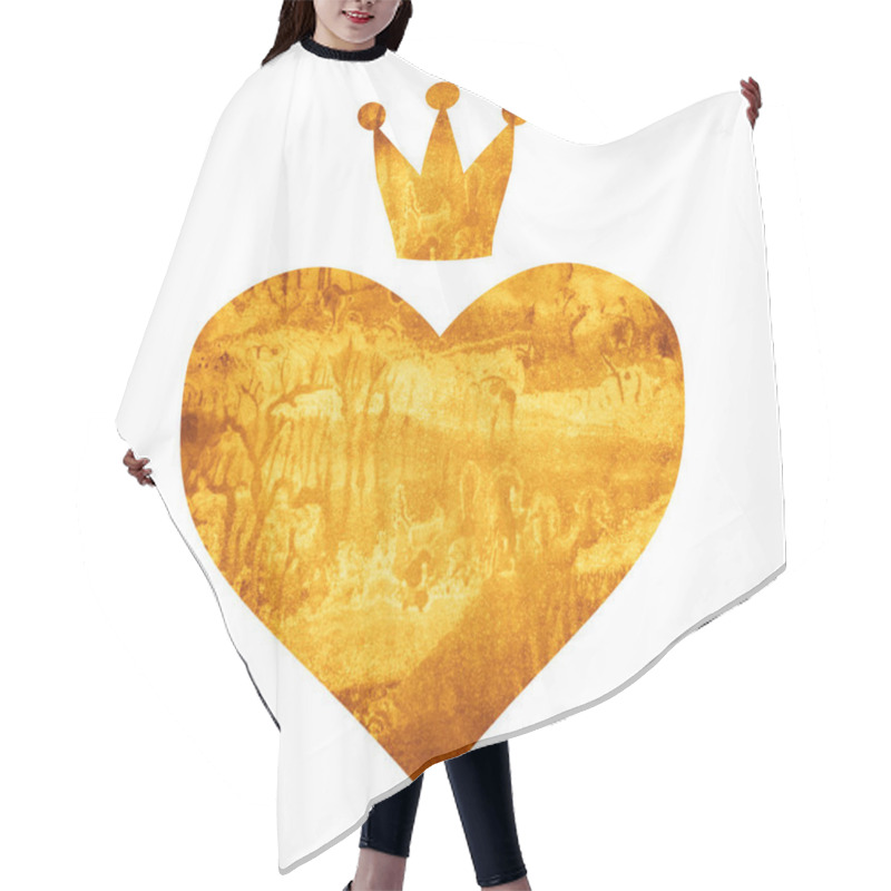 Personality  Watercolor Heart With Crown Hair Cutting Cape