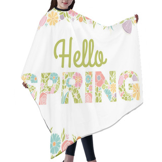 Personality  Hello Spring Flowers Text Background Hair Cutting Cape