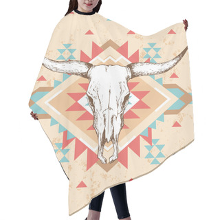 Personality  Bull Skull With Horns Hair Cutting Cape