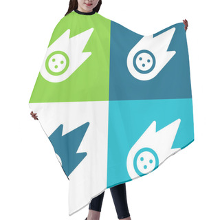 Personality  Asteroid Flat Four Color Minimal Icon Set Hair Cutting Cape