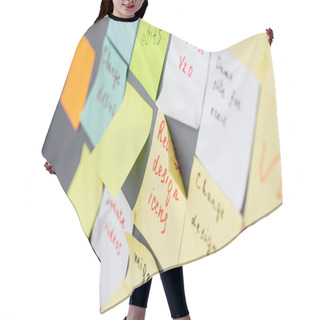 Personality  Lettering On Colorful Sticky Notes In Office  Hair Cutting Cape