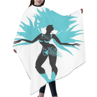 Personality  Silhouettes Of Samba Dancer On White Background Hair Cutting Cape