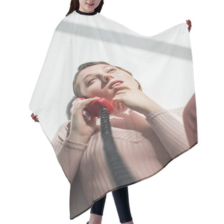 Personality  Girl With Vintage Phone Tube Hair Cutting Cape