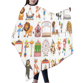 Personality  Set Of Circus Element Hair Cutting Cape