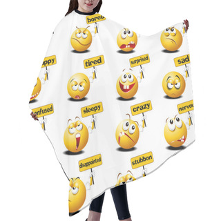 Personality  Yellow Balls With Placards Hair Cutting Cape