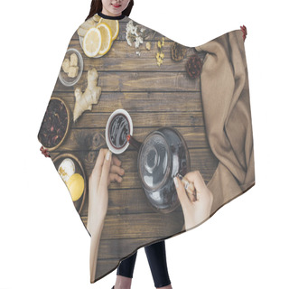 Personality  Person Pouring Tea Hair Cutting Cape