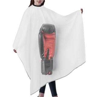 Personality  Top View Of Boxing Glove On White Surface Hair Cutting Cape