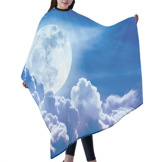 Personality  Nighttime Sky With Clouds And Bright Full Moon With Shiny.   Hair Cutting Cape