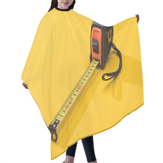 Personality  Industrial Measuring Tape With Shadow On Yellow Background Hair Cutting Cape