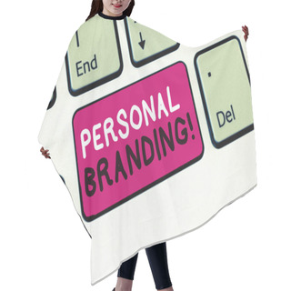Personality  Conceptual Hand Writing Showing Personal Branding. Business Photo Showcasing Practice Of People Marketing Themselves Image As Brands Hair Cutting Cape