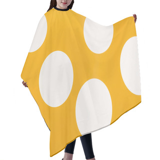Personality  Full Frame View Of Bright Yellow Background With White Circles Hair Cutting Cape