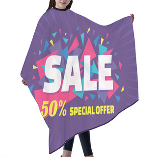 Personality  Concept Vector Banner - Special Offer - 50% Sale. Sale Banner With Abstract Triangle Elements. Sale Abstract Background. Super Big Sale Creative Layout. Sale Horizontal Geometric Banner Template. Hair Cutting Cape