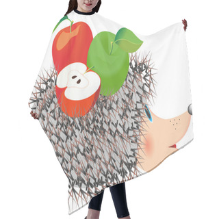 Personality  Hedgehog With Apple Hair Cutting Cape