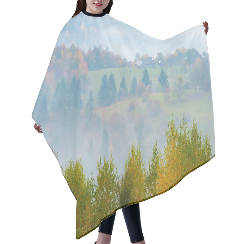 Personality  Fog In The Mountain Village Hair Cutting Cape