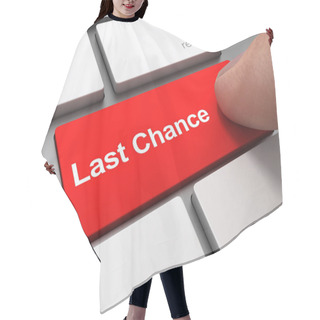 Personality  Last Chance Push Button Concept 3d Illustration Isolated Hair Cutting Cape