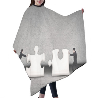 Personality  Business Teamwork Put Puzzle Together Hair Cutting Cape