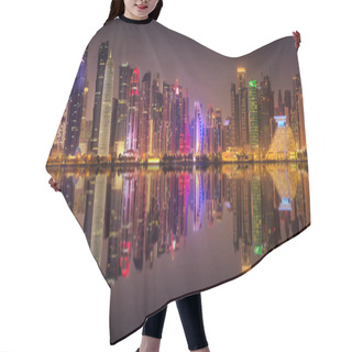 Personality  View Of Park And Building In Doha City Center Hair Cutting Cape