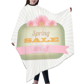 Personality  Vintage Card - Spring Sale. Vector Illustration Hair Cutting Cape