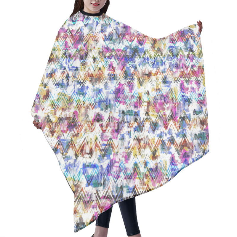 Personality  Geometric texture pattern with watercolor effect hair cutting cape