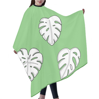 Personality  Cute Home Plant Monstera Leaves Nature Digital Stamp Outline Hair Cutting Cape