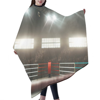Personality  Empty Boxing Ring In Gym. Hair Cutting Cape