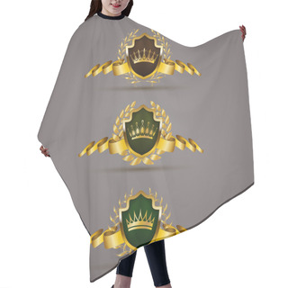 Personality  Golden Shields With Laurel Wreath Hair Cutting Cape
