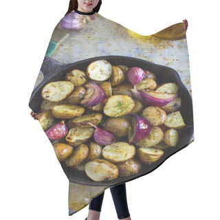 Personality  Roasted Potatoes With  Onions, Carrot And Garlic Hair Cutting Cape