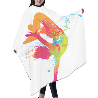 Personality  The Dancing Boy With Colorful Spots And Splashes On White Backgr Hair Cutting Cape