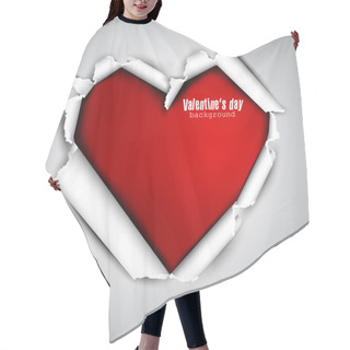 Personality  Torn Paper With Space For Text. Red Heart. Valentine's Day Vecto Hair Cutting Cape