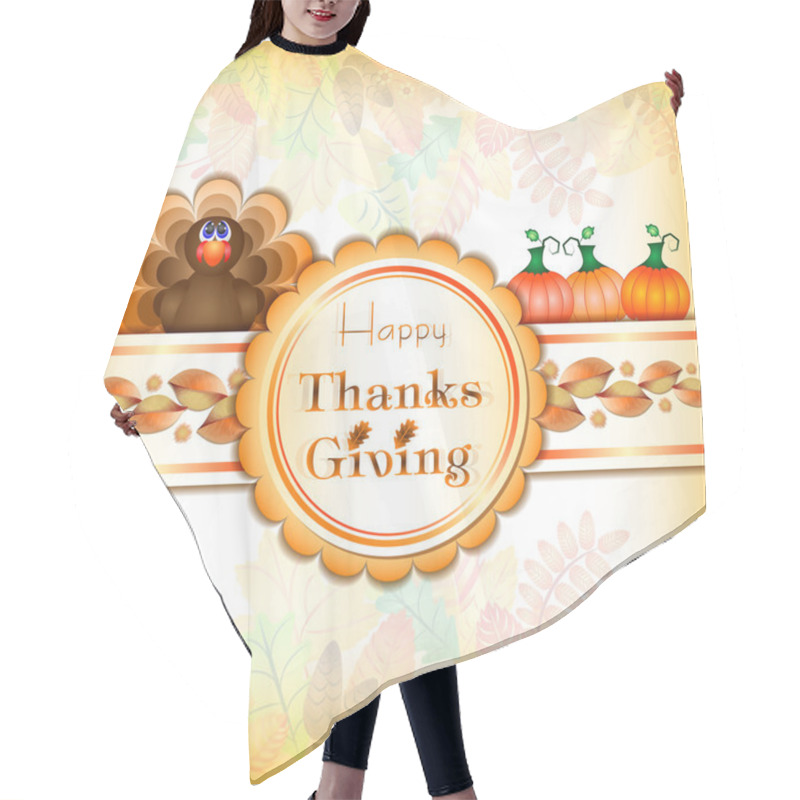 Personality  Postcard For Thanksgiving In Scrapbooking Style Hair Cutting Cape