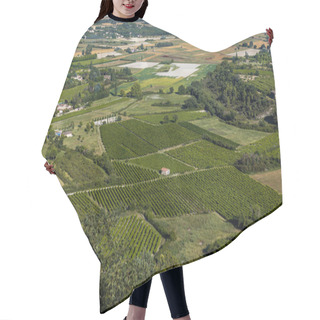 Personality  Aerial View Of Beautiful Green Fields And Houses In Provence, France Hair Cutting Cape