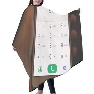 Personality  Cellphone In Hand With Emergency Number 911 Hair Cutting Cape