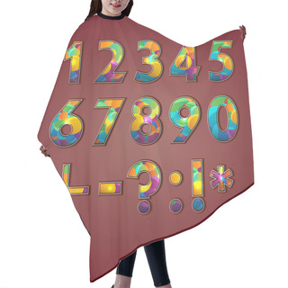 Personality  Vector Coloful Set Of Numbers Hair Cutting Cape