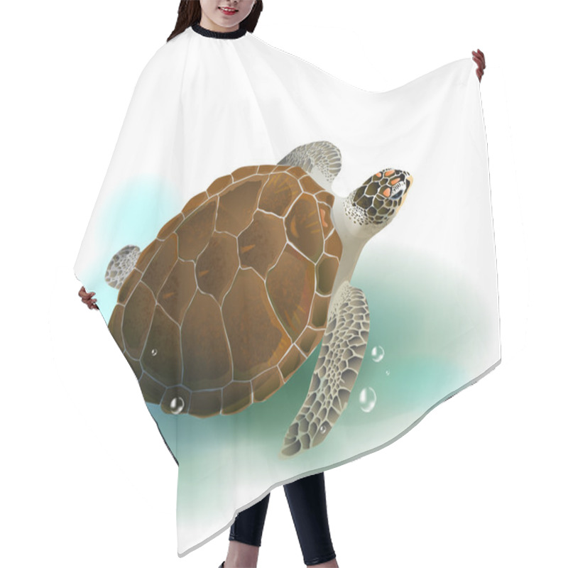 Personality  Sea Turtle Swimming In The Ocean Hair Cutting Cape