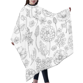 Personality  Seamless Pattern With Flowers And Leaves Hair Cutting Cape