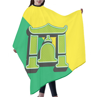 Personality  Bell Green And Yellow Modern 3d Vector Icon Logo Hair Cutting Cape