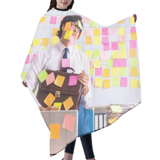 Personality  The Young Employee In Conflicting Priorities Concept Hair Cutting Cape