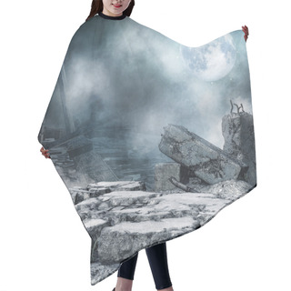 Personality  Night Scenery With City Rubble Hair Cutting Cape