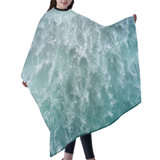 Personality  Aerial View Of Sea Surface With Splashing Wave Hair Cutting Cape